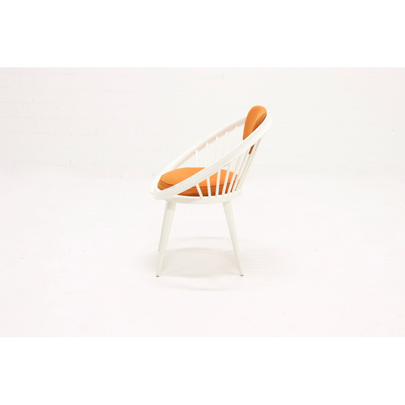 Vintage Swedish orange circle chair by Yngve Ekström for Swedese
