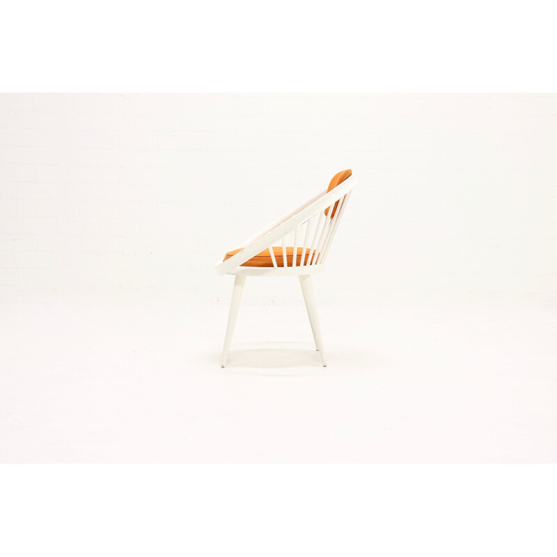 Chaise circulaire vintage suédoise orange par Yngve Ekström pour Swedese