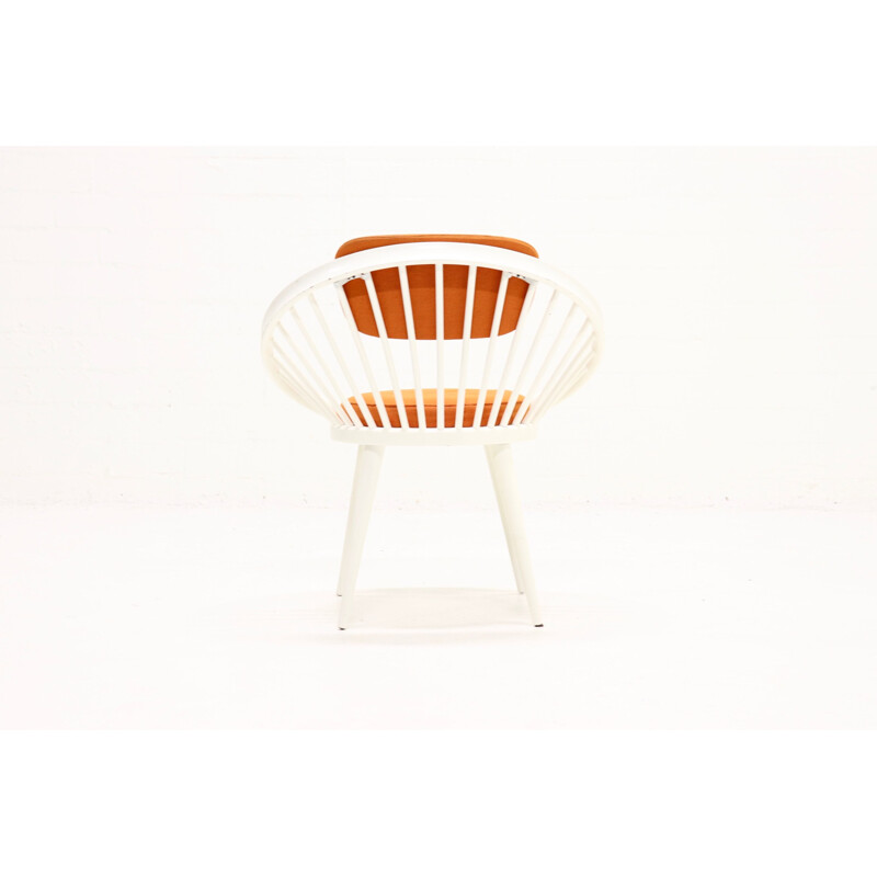 Chaise circulaire vintage suédoise orange par Yngve Ekström pour Swedese
