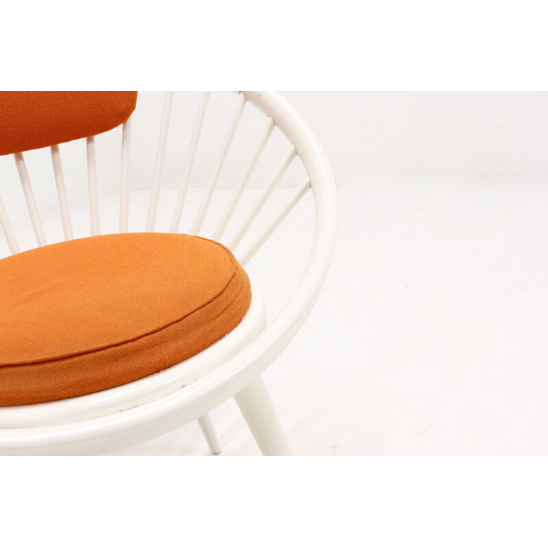 Vintage Swedish orange circle chair by Yngve Ekström for Swedese