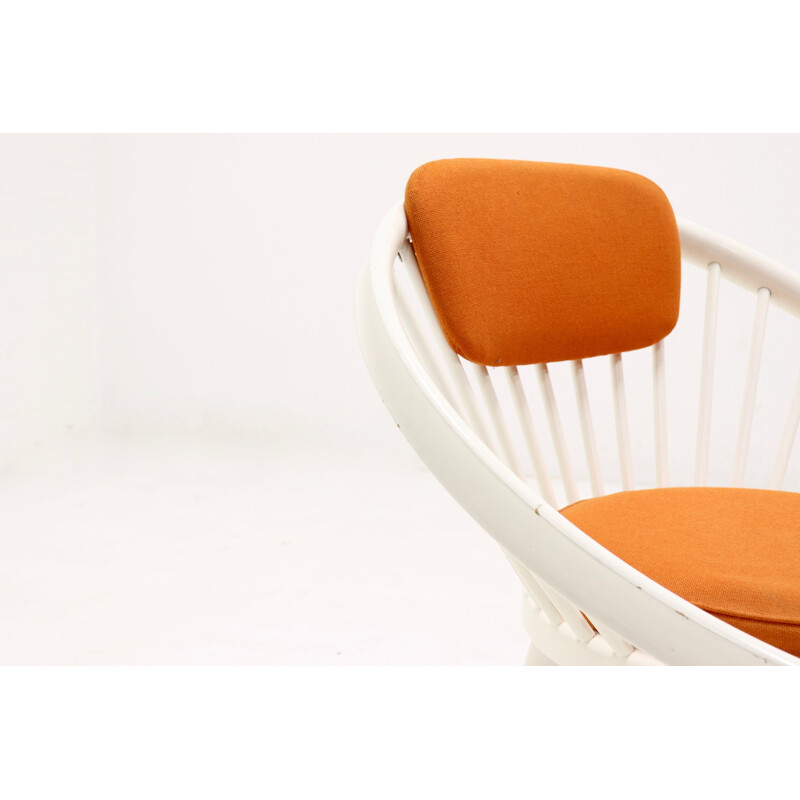 Vintage Swedish orange circle chair by Yngve Ekström for Swedese