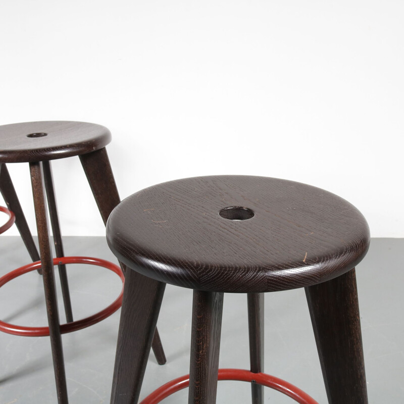 Set of 4 vintage stools by Jean Prouvé for Vitra