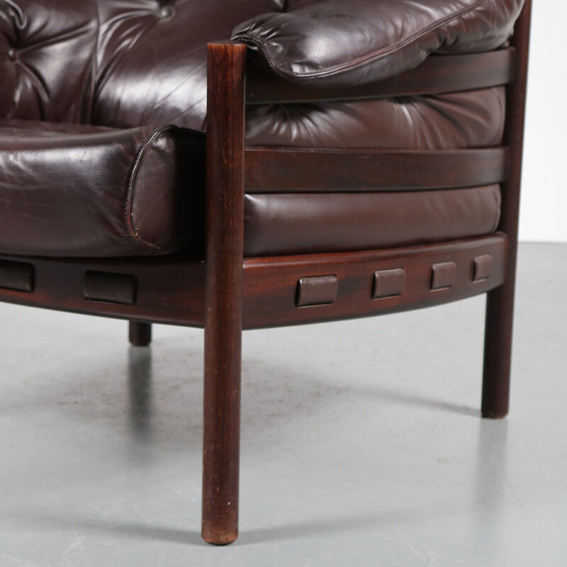 Vintage lounge chair in leather by Arne Norell for Coja