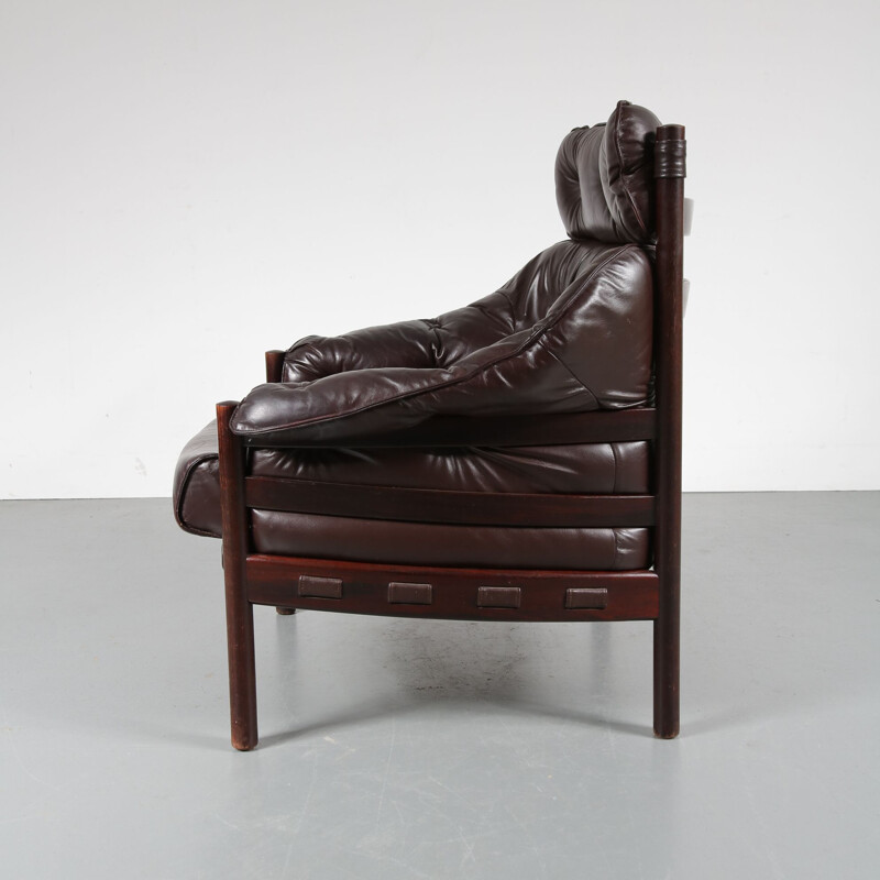 Vintage lounge chair in leather by Arne Norell for Coja