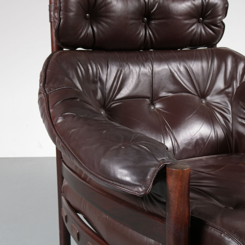 Vintage lounge chair in leather by Arne Norell for Coja
