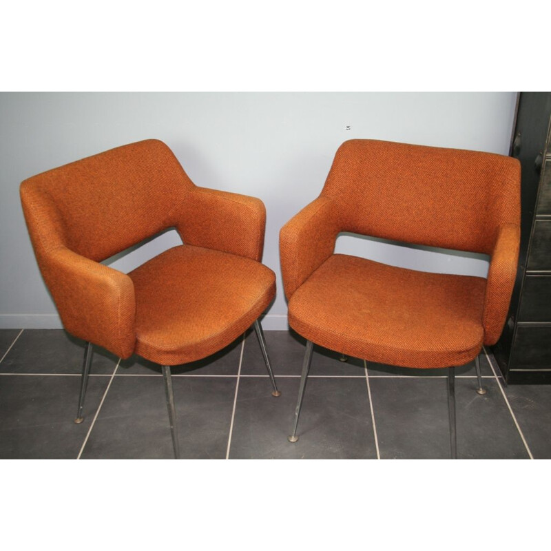 Vintage "Conference" brown armchair by Eero Saarinen for Knoll