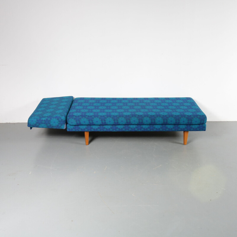 Vintage Dutch blue 3-seater sofa