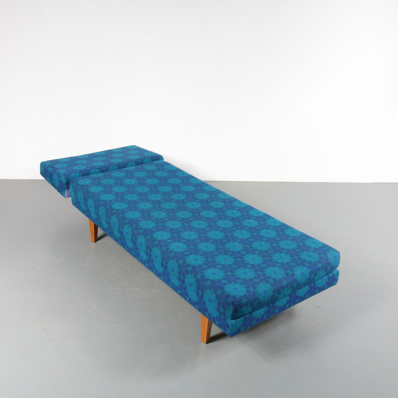 Vintage Dutch blue 3-seater sofa