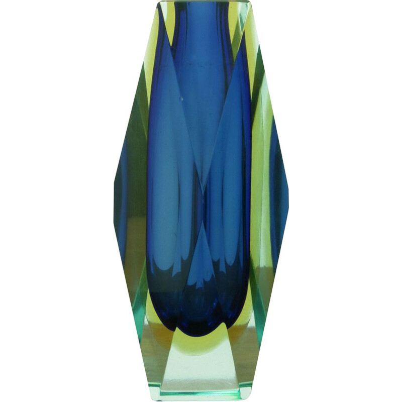 Vintage Italian multicoloured vase in Murano glass by Mandruzzato for Vetreria Artistica Oball