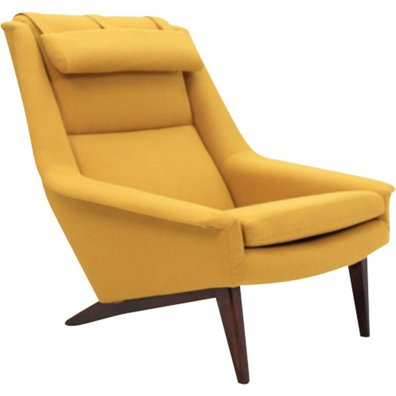 Vintage yellow armchair 4410 by Folke Ohlsson for Fritz Hansen