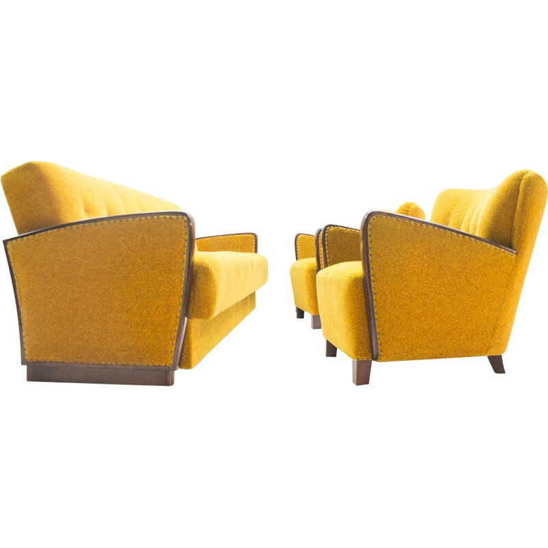 Vintage Italian yellow living room set