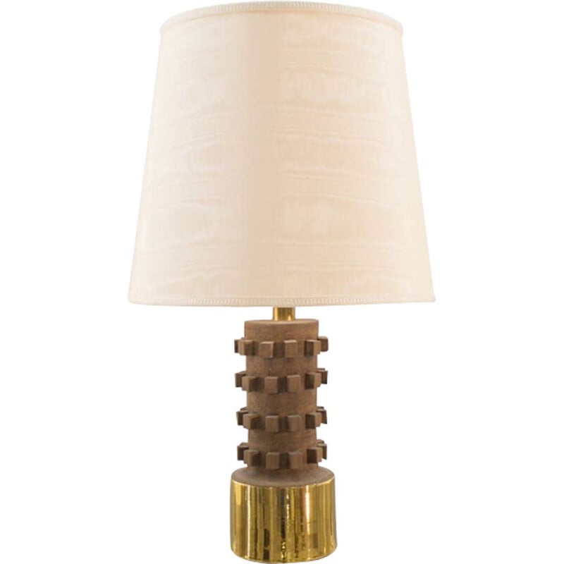 Brown ceramic table lamp, Italy 1960