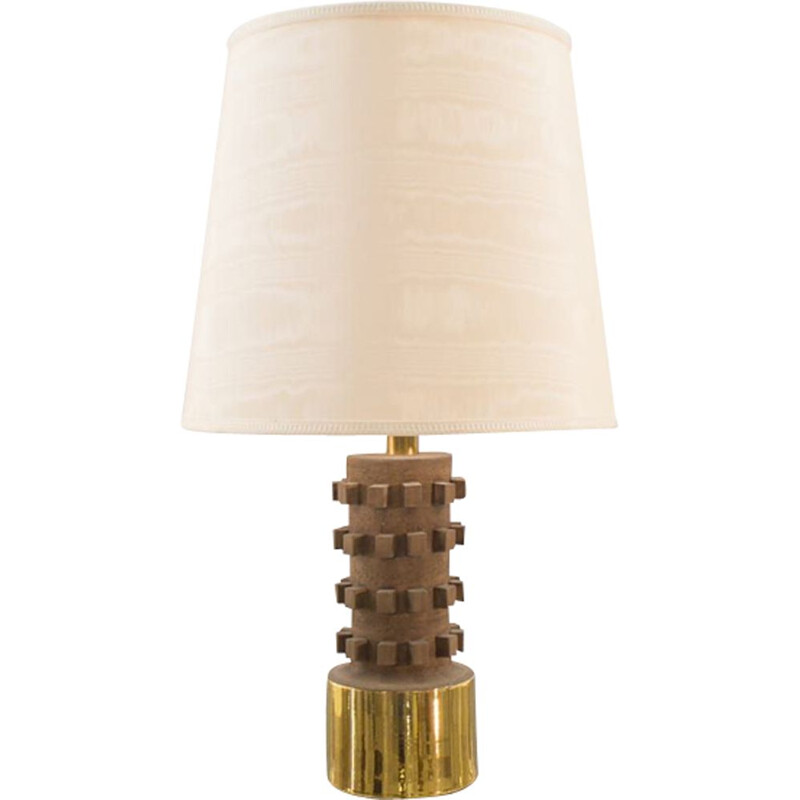 Brown ceramic table lamp, Italy 1960