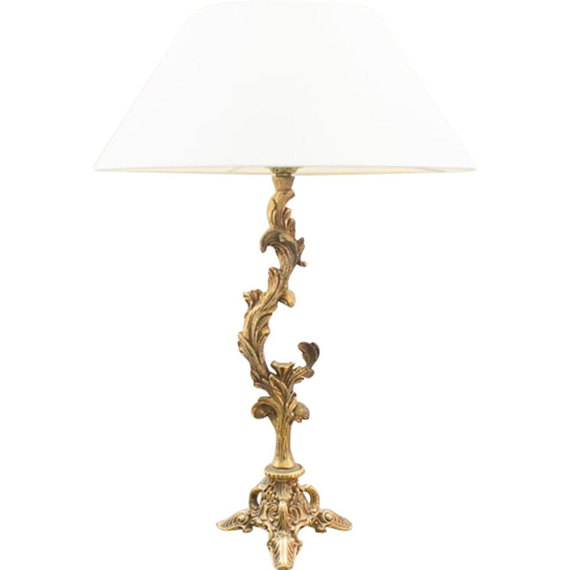 Vintage italian brass golden table lamp 1960