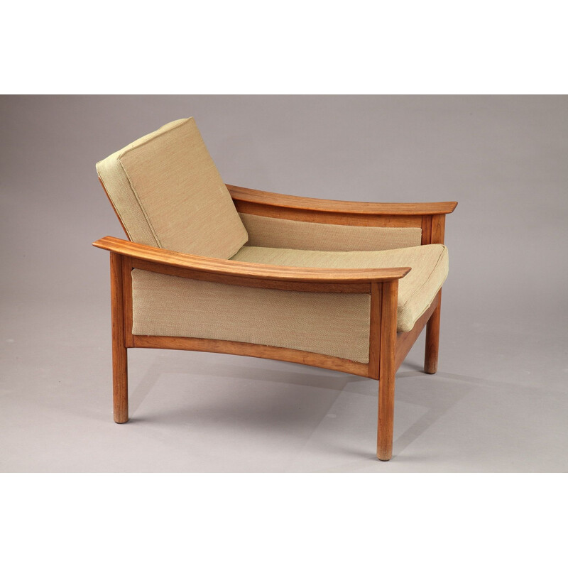 Pair of vintage armchairs in teak by Oscar Langlo