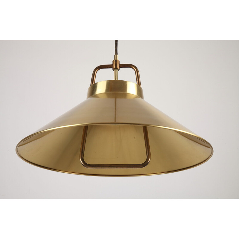 Vintage golden pendant light by Frits Schlegel for Lyfa