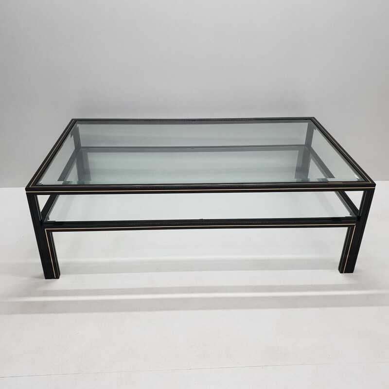 Vintage glass coffee table by Pierre Vandel