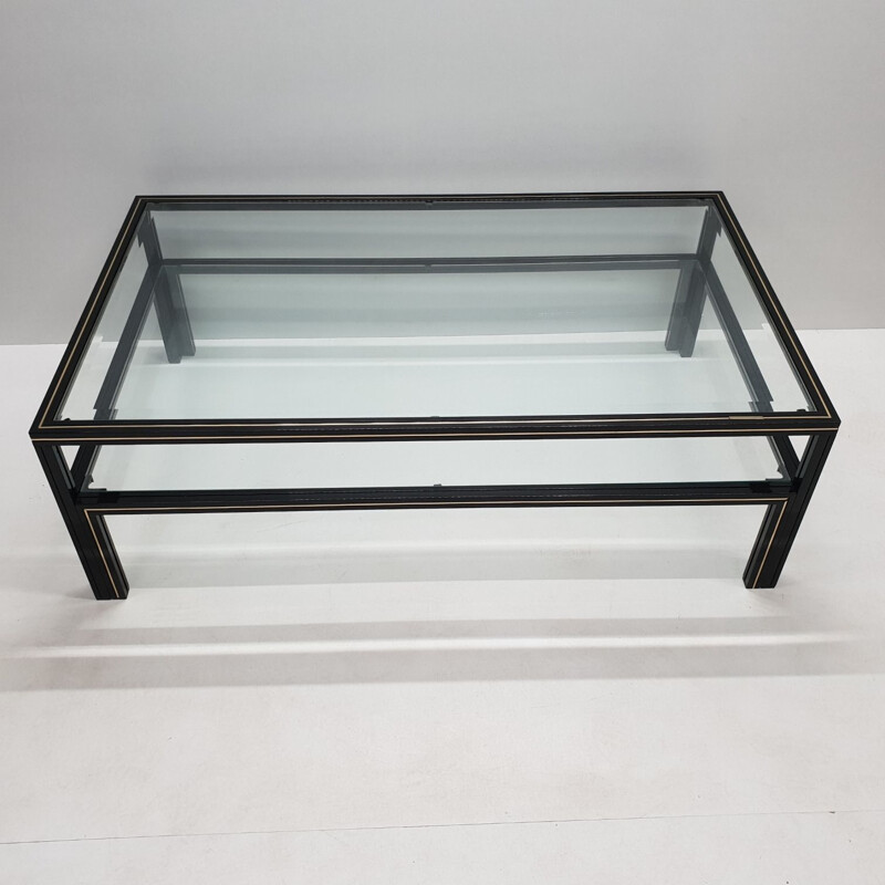 Vintage glass coffee table by Pierre Vandel