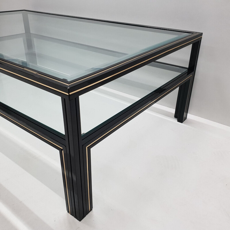 Vintage glass coffee table by Pierre Vandel