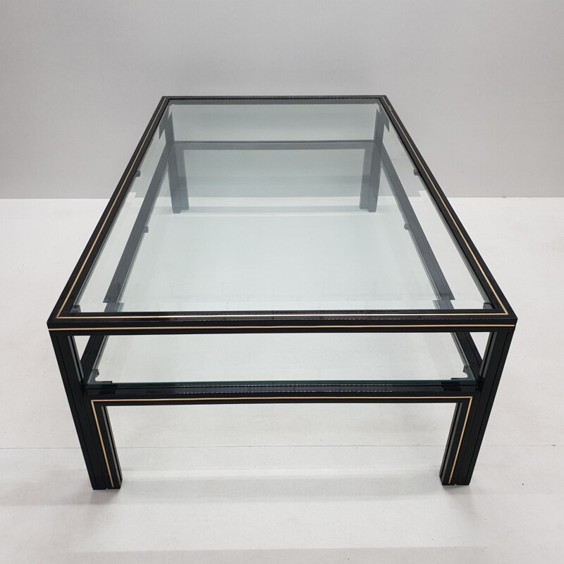 Vintage glass coffee table by Pierre Vandel