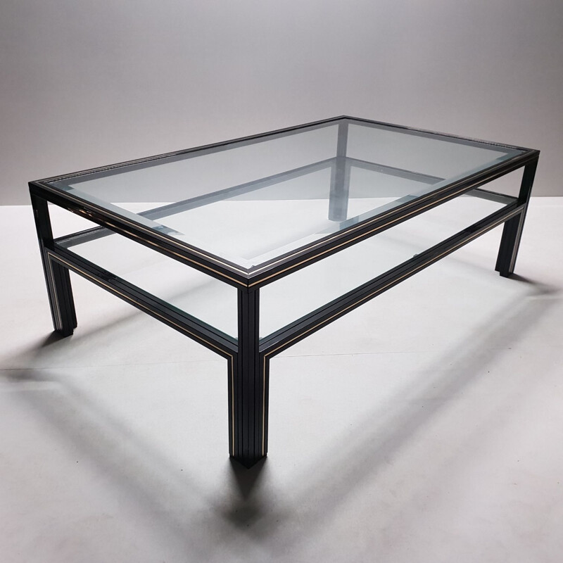 Vintage glass coffee table by Pierre Vandel