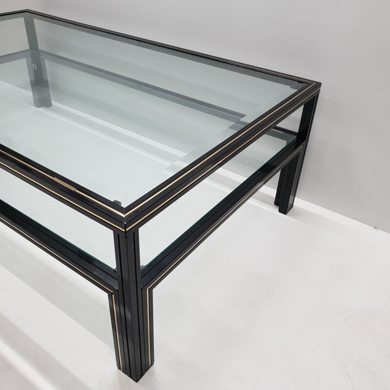 Vintage glass coffee table by Pierre Vandel