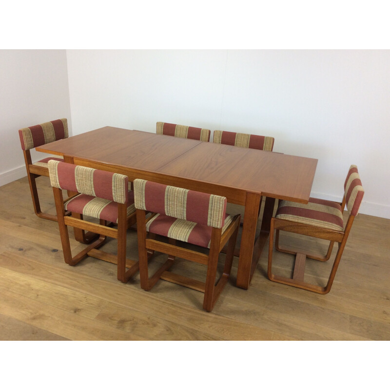 Vintage teak dining set by Uniflex, Brittany 1960