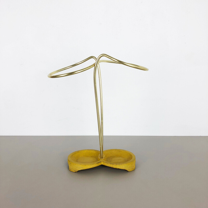 Vintage modernist brass umbrella stand, Germany 1950