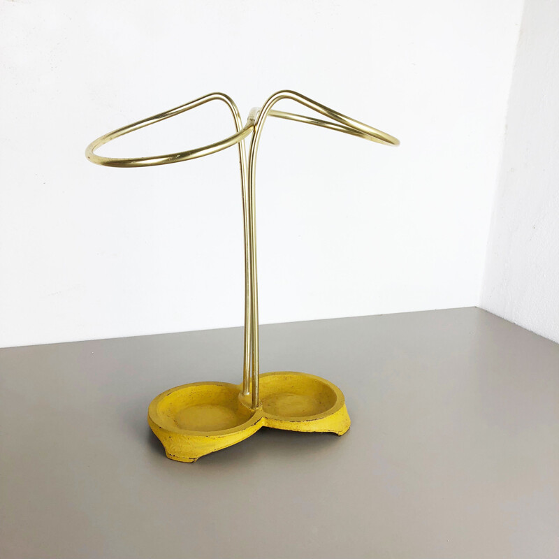 Vintage modernist brass umbrella stand, Germany 1950