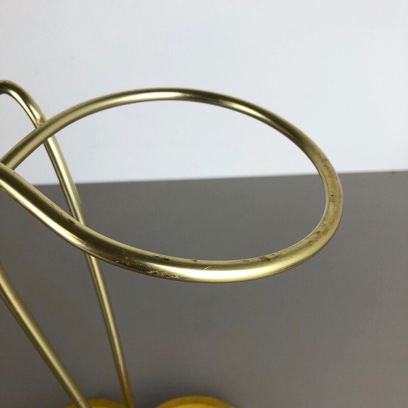 Vintage modernist brass umbrella stand, Germany 1950