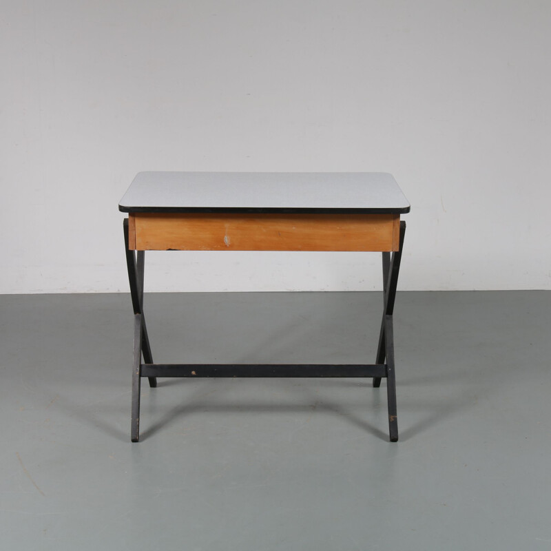Small vintage wooden desk, Coen DE VRIES - 1950s