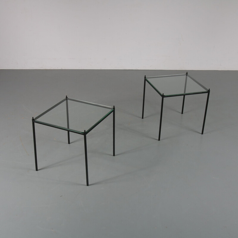 Stackable metal side tables - 1950s