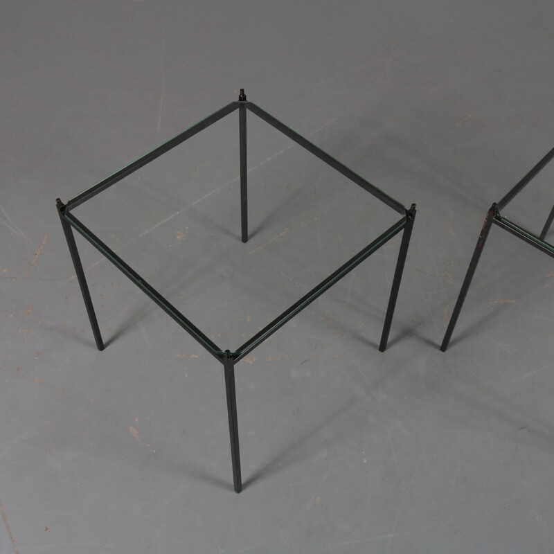 Stackable metal side tables - 1950s