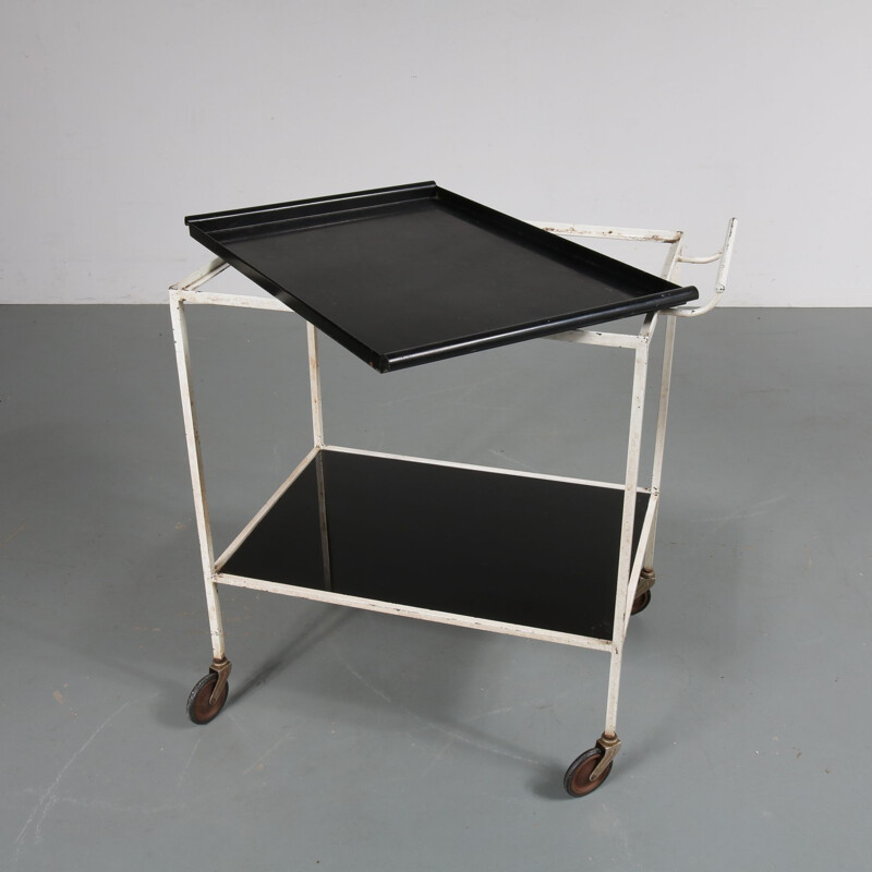 Vintage metal cart "Biarritz" by Mathieu Matégot, Netherlands 1957