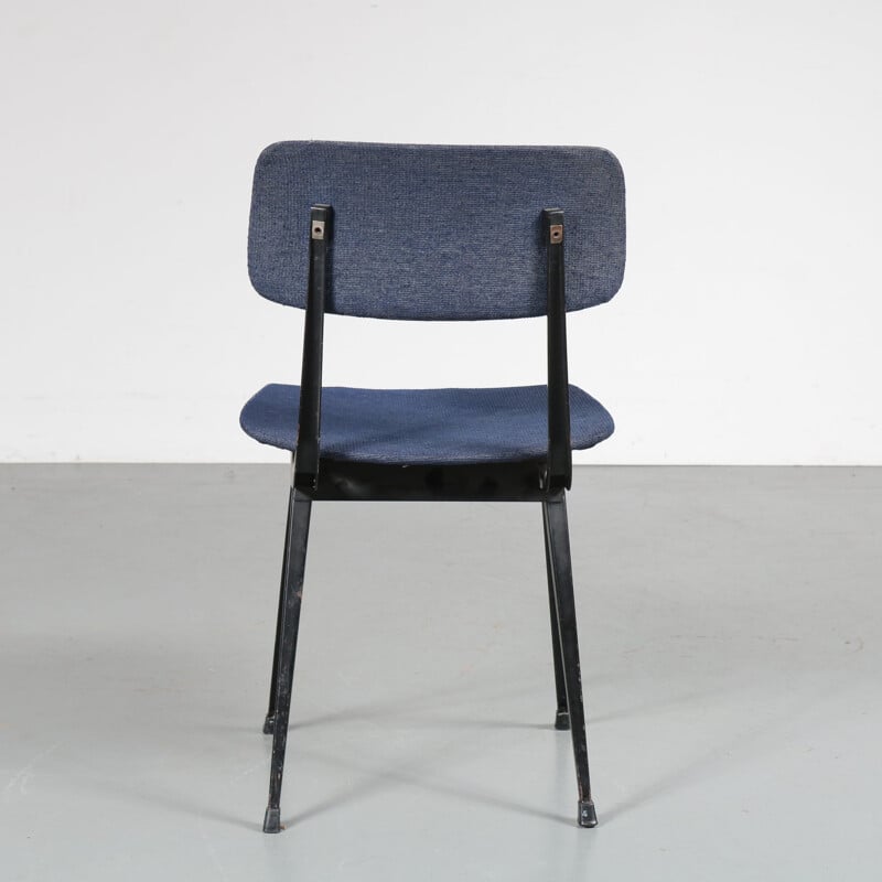 Suite de 4 chaises vintage bleues "result" par Friso Kramer