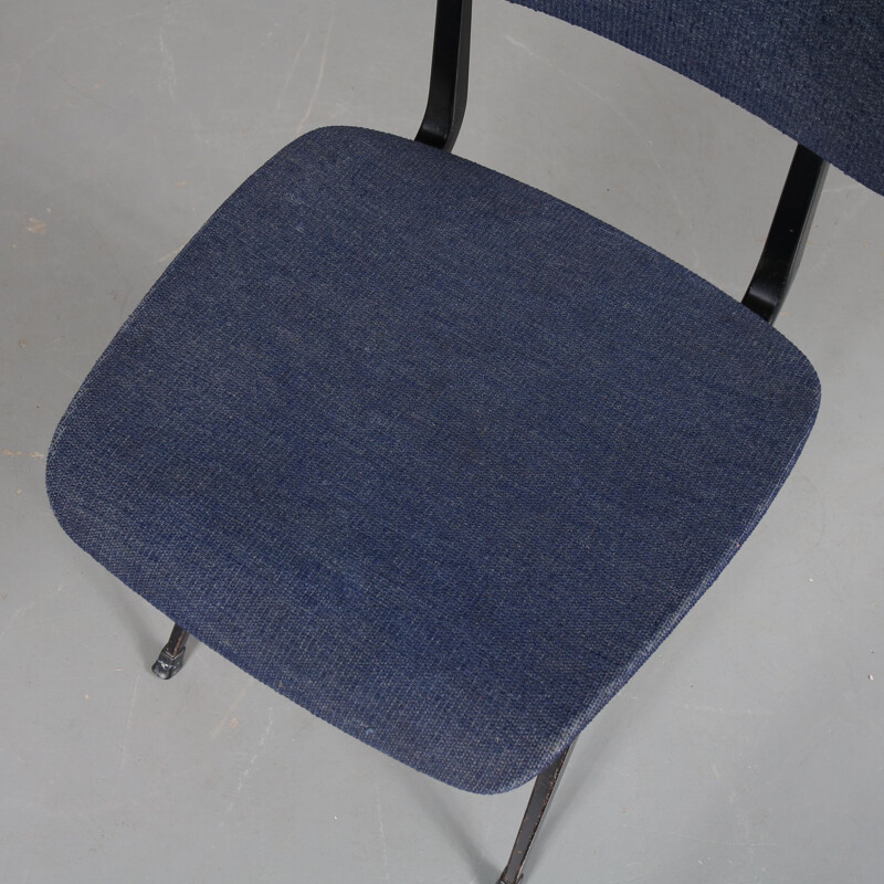 Set of 4 vintage blue dining chairs "result" by Friso Kramer