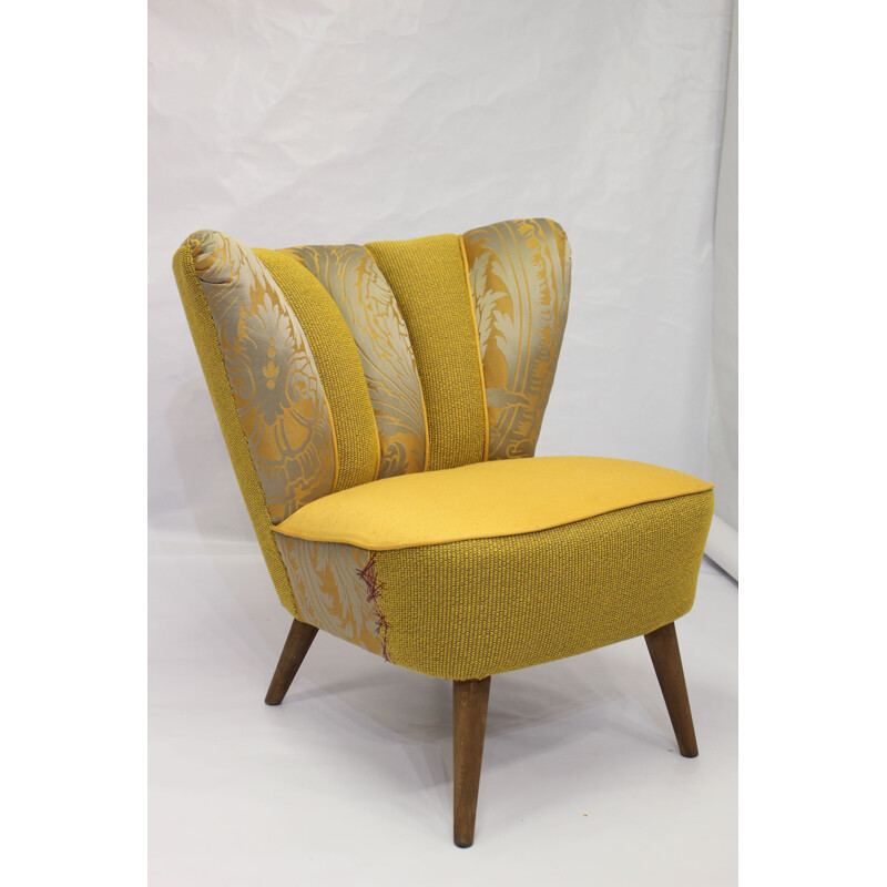 Vintage French armchair in shades of yellow