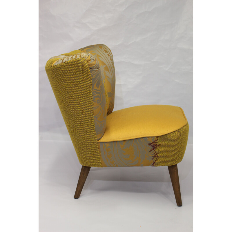 Vintage French armchair in shades of yellow