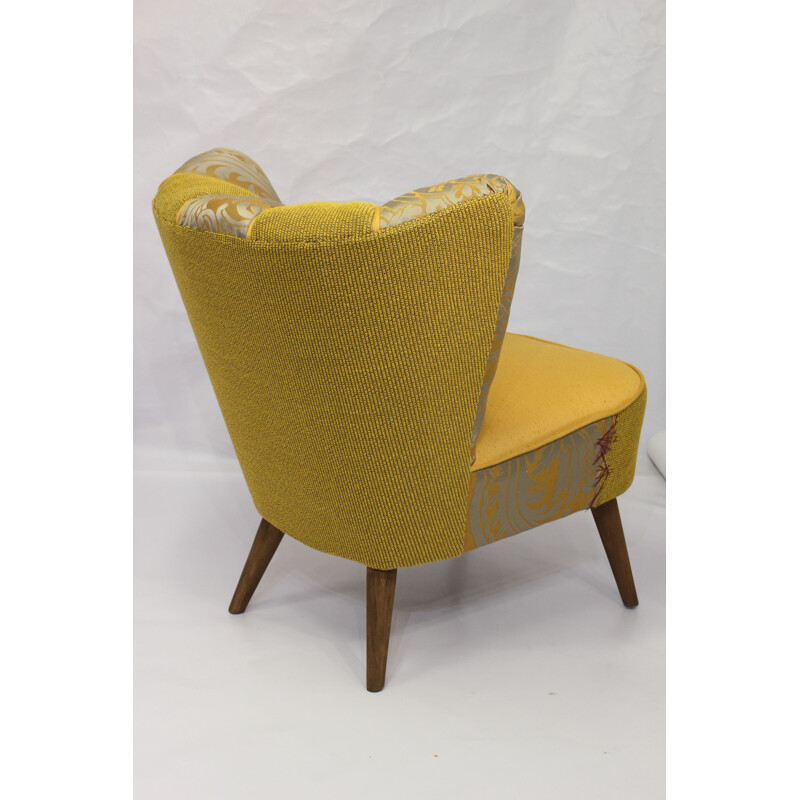 Vintage French armchair in shades of yellow