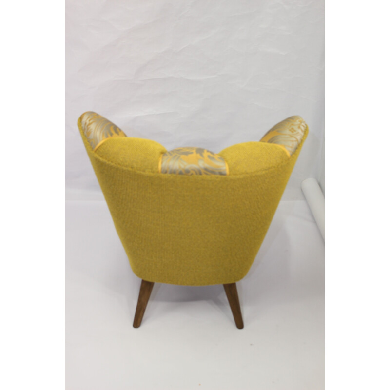 Vintage French armchair in shades of yellow