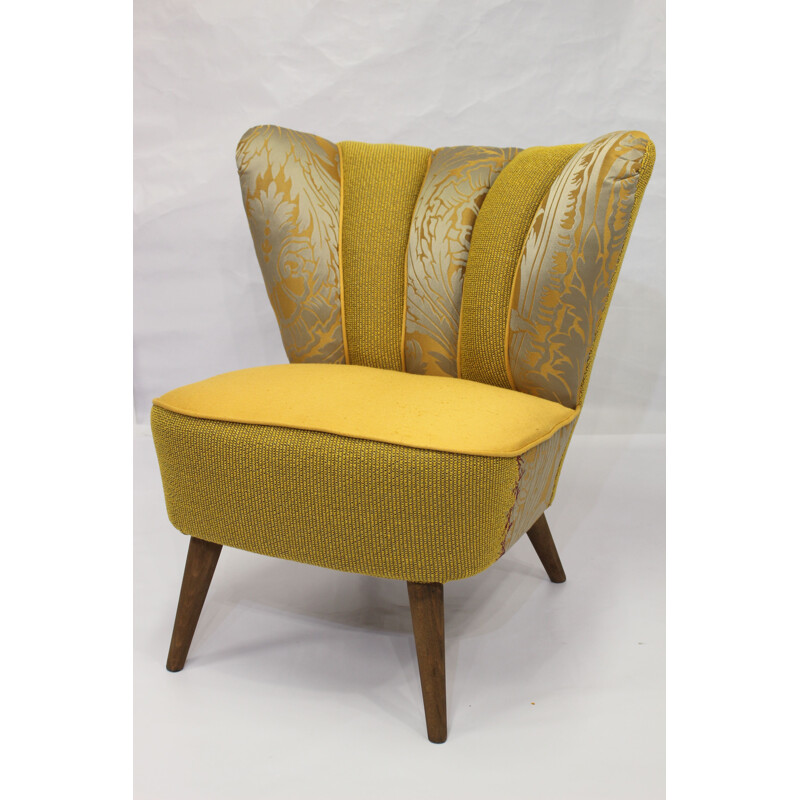 Vintage French armchair in shades of yellow
