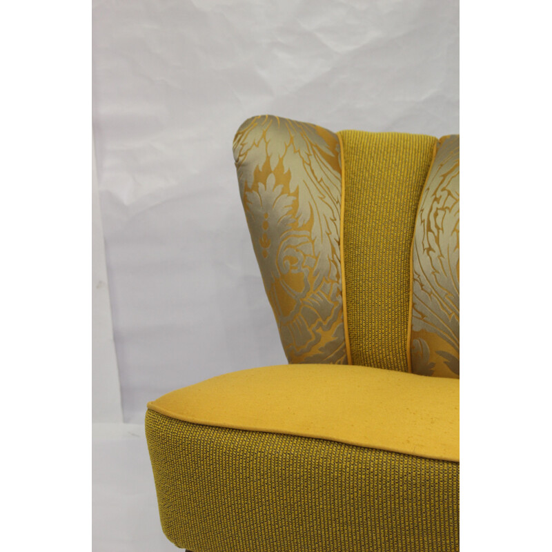 Vintage French armchair in shades of yellow