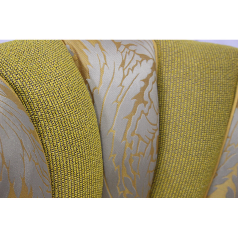 Vintage French armchair in shades of yellow