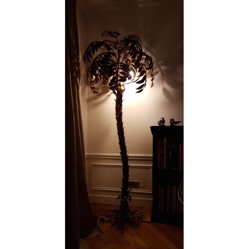 Vintage floor lamp "palmtree" XXL in brass by Hans Kögl