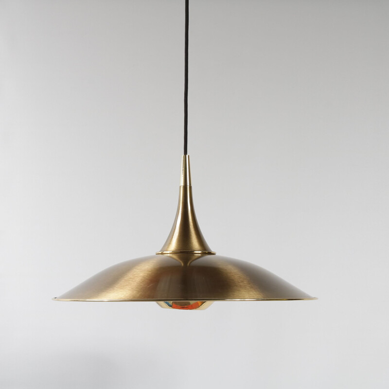 Vintage German pendant lamp in brass by Florian Schulz