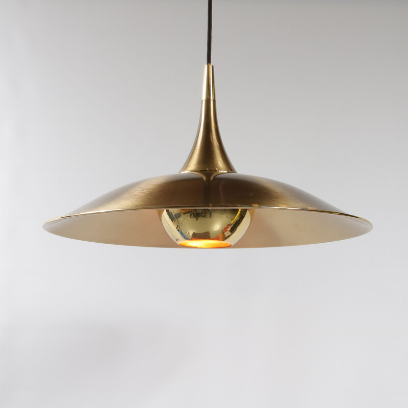 Vintage German pendant lamp in brass by Florian Schulz