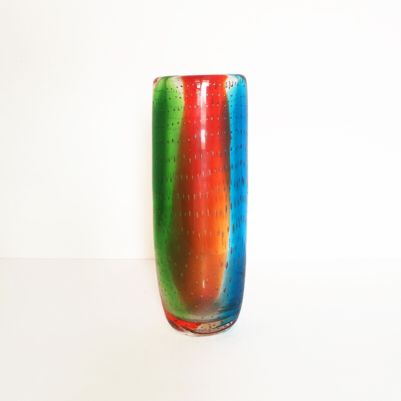 Vase vintage en verre de Murano par Seguso