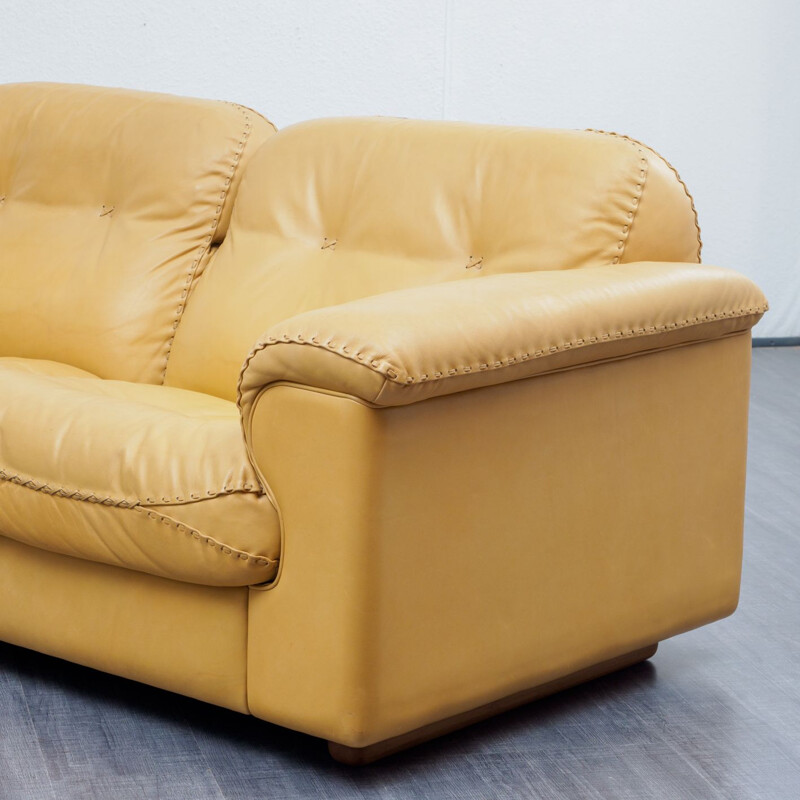 Vintage yellow 3-seater sofa DS 101 by De Sede