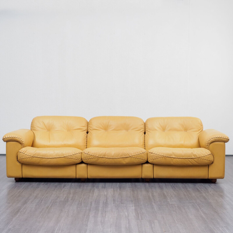 Vintage yellow 3-seater sofa DS 101 by De Sede
