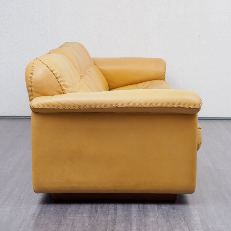 Vintage yellow 3-seater sofa DS 101 by De Sede